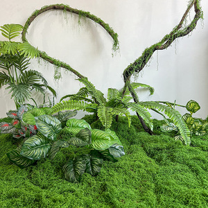 Plantes tropicales artificielles, arrangement paysager en mousse, fleurs en soie PVC réalistes, décorations pour mariage et maison - Product Image 1