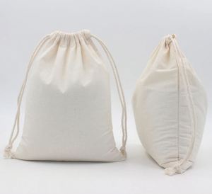 Pochette à cordon en toile de coton de haute qualité personnalisée, sac cadeau en toile épaisse avec cordon - Product Image 1