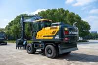 Nueva Excavadora de Ruedas Hyundai 210 con Motor Cummins, Excelente Rendimiento, Maquinaria de Construcción en Venta a Precio Económico