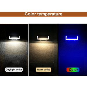 Khung hợp kim nhôm IP65 không thấm nước 300lm Đèn LED năng lượng mặt trời với cảm biến âm thanh hoạt động 3-4 Đêm trắng/trắng ấm + Màu - Product Image 2