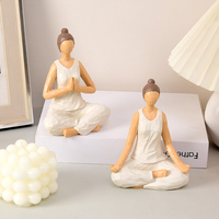Statue de méditation élégante en résine, cadeau zen apaisant, décoration artistique pour salle de thé, accent artistique pour la maison