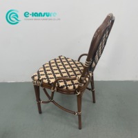 Vente en gros de meubles de salle à manger d'extérieur chaise de salle à manger avec cadre en aluminium chaise de jardin en rotin tissé de style rétro pour villa hôtel restaurant
