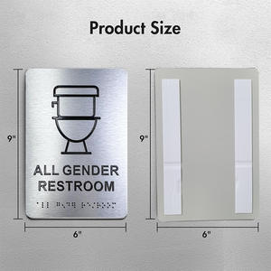 Letrero de baño elevado adhesivo de fábrica de <span class=keywords><strong>Amazon</strong></span> US con Braille estéreo claro y fácil de leer desde cualquier ángulo - Product Image 4