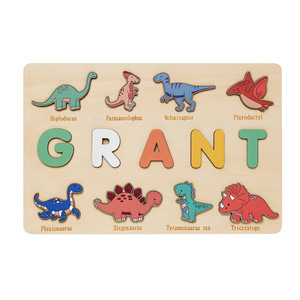 Planche à gratter éducative pour enfants, thème dinosaure, 0-3 ans, cadeau d'anniversaire, jouet <span class=keywords><strong>puzzle</strong></span> avec nom - Product Image 5