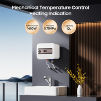 Chauffe-eau électrique compact de 10 L, 1600 W, classe A, à économie d'énergie, pour usage domestique, camping-car ou voiture