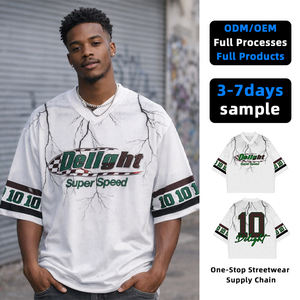 <b>Top</b> Ranking Men's Casual Hip Hop T-shirts Spandex/Polyester Knitted 200g Digital Printing Quick Dry OEM Service Custom <b>Patchwork</b> - Product Image 1