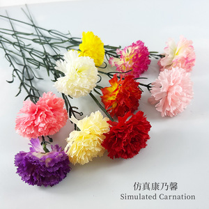 Bouquet de carnations artificielles 68 cm, fleurs en soie plastique haute simulation, décoration intérieure, accessoires de mariage - Product Image 2