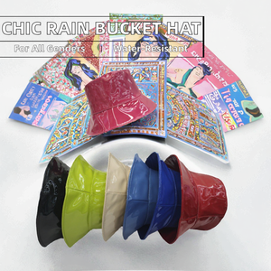 Gorro <span class=keywords><strong>de</strong></span> <span class=keywords><strong>lluvia</strong></span> impermeable <span class=keywords><strong>para</strong></span> <span class=keywords><strong>mujer</strong></span>, elegante sombrero <span class=keywords><strong>de</strong></span> cubo <span class=keywords><strong>de</strong></span> piel sintética brillante, ala ancha sólida <span class=keywords><strong>para</strong></span> fiesta informal al aire libre, uso diario, Hip Hop - Product Image 2