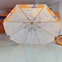 Parasol de marché personnalisé UPF 50+ Protection solaire, base lestée, tissu Oxford imperméable, structure en aluminium, portable pour vendeur ambulant