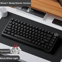 Keyboard Mekanik Gaming Ajazz AK820 USB Wired RGB Putih/Hitam/Ungu dengan Tata Letak 75% yang Dapat Disesuaikan, Struktur Gasket untuk Komputer PC