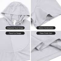 T-Shirt con Cappuccio Personalizzata OEM con Logo Stampato, Morbida, Elastica, Anti-Pilling, Traspirante, Unisex per Allenamento e Sport
