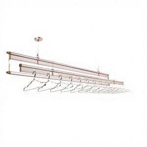 Porte-vêtements mural et de <span class=keywords><strong>plafond</strong></span> en acier inoxydable, manuel, simple, flexible, <span class=keywords><strong>pour</strong></span> l'intérieur - Product Image 1