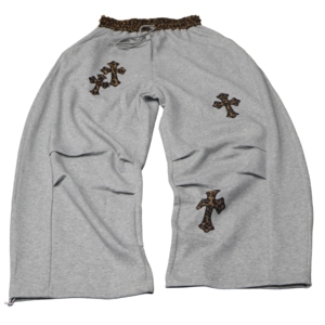 Pantalon de survêtement ample brodé pour homme, style streetwear décontracté, en coton French Terry personnalisé - Product Image 2