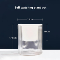 Pot de plante auto-arrosant en plastique transparent, pot de fleurs hydroponique, pot de fleurs à absorption automatique d'eau pour l'intérieur, décoration de bonsaï pour la maison