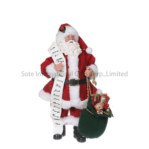 SOTE 28CM nueva colección de estatuillas de resina de Papá Noel de Navidad multiestilo FIESTA DE Papá Noel exhibición muñeca de Navidad decoración del hogar - Product Image 1