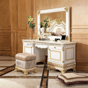 OE-FASHION French Country Antique White <strong>Victorian</strong> Dresser Economical Vintage Wooden Bedroom <strong>Dressing</strong> <strong>Table</strong> Industrial Style - Product Image 1