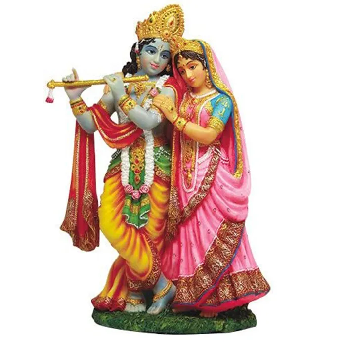 8 Inch Krishna En Radha Mythologische Indian Standbeeld Beeldje