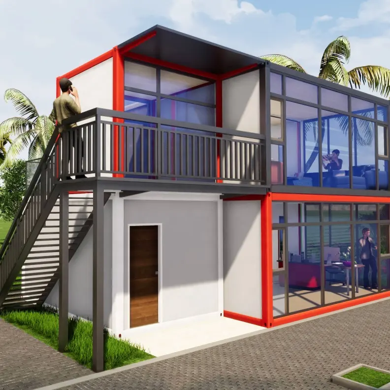 Best Selling Eco-Friendly Modular Multi-Story Detachable Fireproof 2 Bedroom Container House For Sale