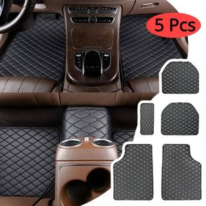 Accesorios para el Interior del Automóvil, Alfombrillas Universales para el Piso del Automóvil, Alfombrillas de Cuero Impermeables para el Piso del Automóvil, Juego de 5 Alfombrillas Protectoras - Product Image 1
