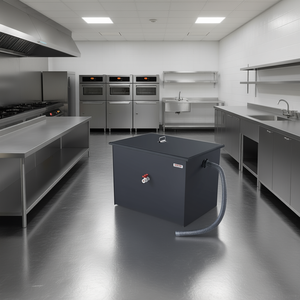 Piège à graisse Vevor 40 lb en acier au carbone 20 GPM à entrée latérale pour filtre à eaux usées de cuisine commerciale - Product Image 2