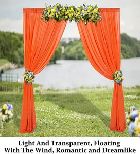 고품질 우아한 직물 쉬폰 교회 배경 커튼 장식 파티 웨딩 배경 단계 장식 - Product Image 3