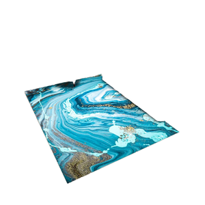 Tapis moderne géométrique en polyester à poils ras antidérapant lavable en machine, épaisseur 7 mm, support non tissé non filé pour salon et chambre à coucher - Product Image 1