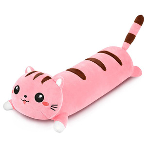 8478 Adorabili Cuscini Lunghi a Forma di Gatto, Peluche Abbracciabili, Regali di Natale per Bambine, Gatto Rosa - Product Image 1