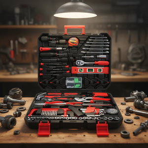 Juego de herramientas manuales de 238 piezas en caja de herramientas negra, kit completo para reparaciones y mantenimiento del hogar - Product Image 2