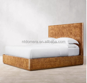 Amerikanisches Modernes Doppelbett aus Massiver Eiche mit Baumrinden-Design, Schlafzimmer-Set mit Weichbett - Product Image 3