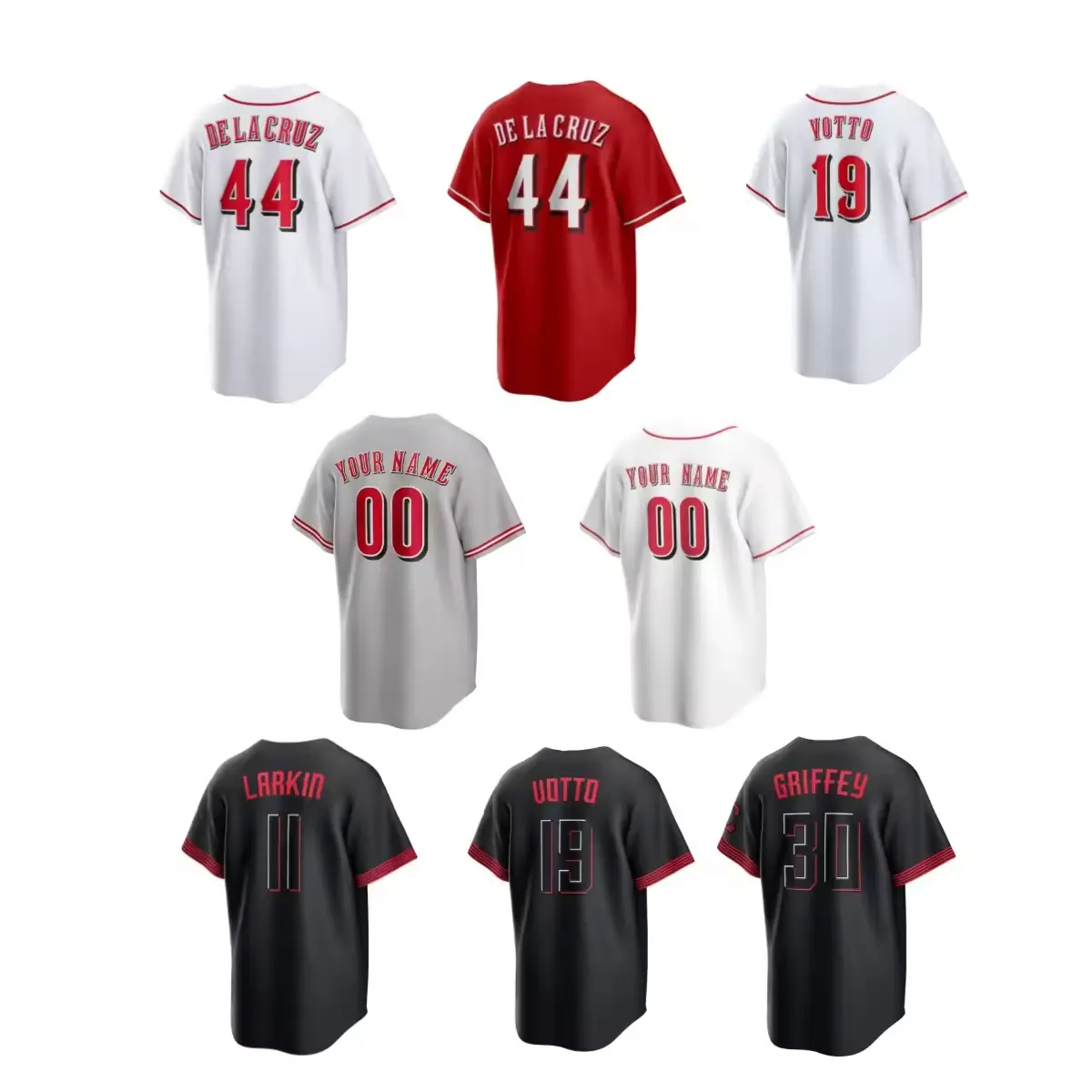 Nuevo 2024 cosido Cincinnati Baseball Jersey Nuevo #19 Joey_Votto #7 Nick Senzel #58 River St. Martin