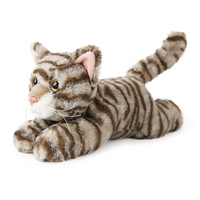 Qingdao Qunze Série de chats assis et debout, modèle Calico Tortoiseshell, poupée en peluche confortable en polyester, rembourrage en coton PP, unisexe
