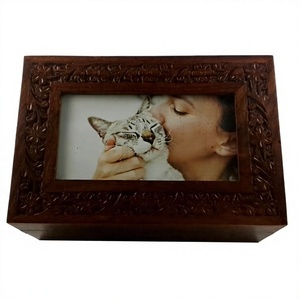 Hand Carving Rose Wood <b>Pet</b> Funeral Cremation <b>Urn</b> - Product Image 1