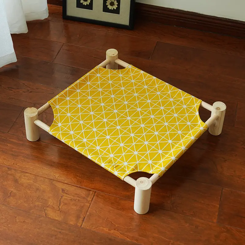 Meilleure vente de tapis de hamac amovible respirant à quatre pattes étagère de lit lits en bois lits pour chiens de compagnie