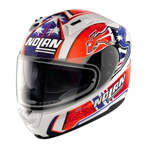 Casco Integrale Replica Nolan N60 6 Bianco Blu Rosso XL in Policarbonato per Moto - Product Image 1