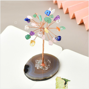Árbol de Chakra de Cristal al por Mayor, Árbol del Dinero con 7 Chakras Naturales y Base de Madera, Hecho a Mano con Alambre de Cobre y Piedras Preciosas - Product Image 3