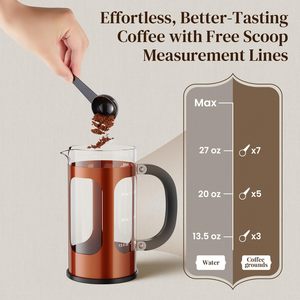 Cafetière à piston compacte en acier inoxydable avec logo personnalisé, carafe en verre durable et filtre à piston facile à utiliser - Product Image 4