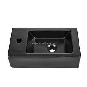JETMAN Nouvelle Arrivée Noir <span class=keywords><strong>Lave</strong></span>-vaisselle Salle De Bains Céramique Rectangulaire Petit Mur Accroché Lavabo Lavabo Lavabo - Product Image 4
