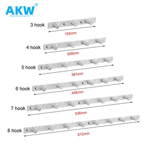 Akw Wall No Nail Slat Adhesive Clothes Coated Ceiling Hooks Hardware Heavy Duty Wall Storage Hook