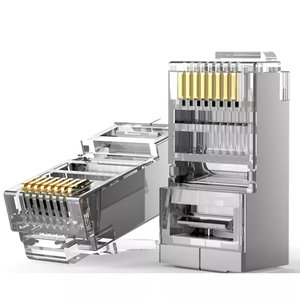 Connecteur FTP SFTP 8P8C <span class=keywords><strong>RJ45</strong></span> blindé modulaire CAT6 CAT6A <span class=keywords><strong>RJ45</strong></span> plaqué or - Product Image 4