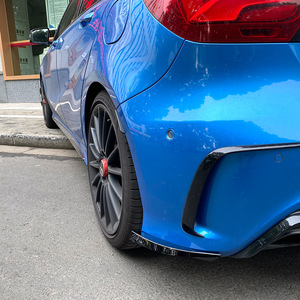 Mercedes-Benz A-Class W176 Rear Bumper Corner Decal Piano Black Carbon Fiber Texture 2013-2018 A180 A200 A45 AMG - Product Image 3