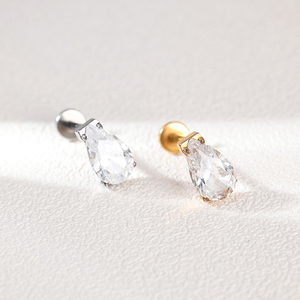 Pendiente <span class=keywords><strong>de</strong></span> Botón con Zirconia Cúbica Flotante en <span class=keywords><strong>Oro</strong></span> Blanco <span class=keywords><strong>de</strong></span> Lujo, <span class=keywords><strong>Piercing</strong></span> <span class=keywords><strong>de</strong></span> <span class=keywords><strong>Labio</strong></span> <span class=keywords><strong>para</strong></span> Mujer - Product Image 3