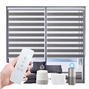 Persianas Enrollables Zebra Eléctricas Automáticas Modernas al por Mayor, Doble Capa, Tela Día y Noche, Instalación Integrada, para Ventanas Francesas - Product Image 3