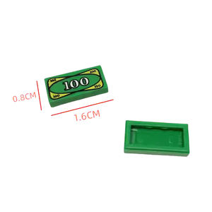Sıcak satmak 100 adet/torba para dolar nakit tuğla Mini şekil aksesuarları baskılı 1x2 kiremit yapı taşı oyuncak - Product Image 6