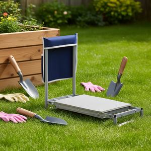 Tabouret de jardin pliable Vevor Garden Kneeler 11 pouces, robuste, avec coussin EVA et sac à outils pour travaux de jardinage en extérieur - Product Image 2