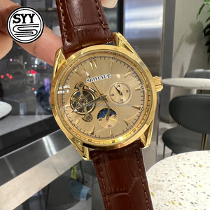 אוטומטי מלא גברים בסגנון עסקי שעון מכני tourbillon חגורת פיצוץ עיצוב עמיד במים נירוסטה דיגיטלי - Product Image 1