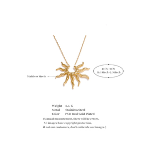 JINYOU 5475 Nuova <span class=keywords><strong>Collana</strong></span> con Ciondolo <span class=keywords><strong>Sole</strong></span> in Metallo, Placcata in <span class=keywords><strong>Oro</strong></span> 18k, in Acciaio Inossidabile per Donna - Product Image 6