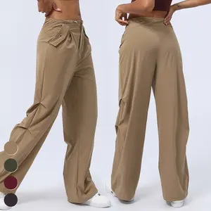 Mode pantalons de sport à séchage rapide vêtements pour femmes personnalisés pantalon droit ample décontracté taille haute Cargo pantalon femmes pantalons