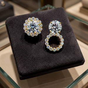 Boucles d'oreilles en or massif 18 ct avec diamants détachables Genre de produits luxueux et élégants - Product Image 3