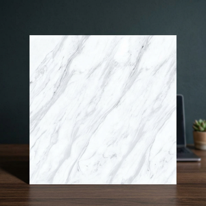Albedo Saturio - Baldosas de Porcelana Nano Pulida de 24x24 Pulgadas, Aspecto de Mármol Brillante, Revestimiento de Piso Interior de Primera Calidad - Product Image 1