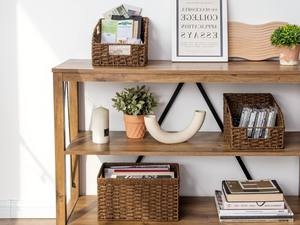 Круглая корзина из ротанга ручной работы для хранения хлеба, плетеная корзина из морской травы для фруктов, тонкая корзина-органайзер, большая корзина в форме сердца - Product Image 3